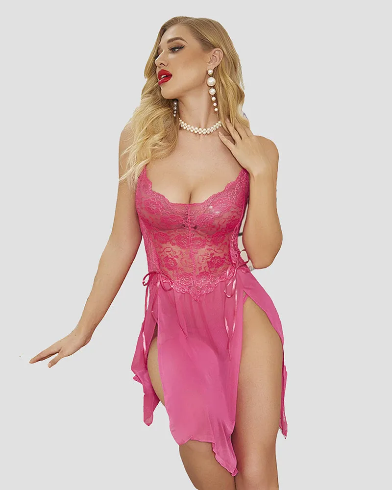 Lace Babydoll Dress Strap Sleepwear