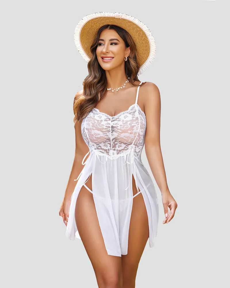 Lace Babydoll Dress Strap Sleepwear