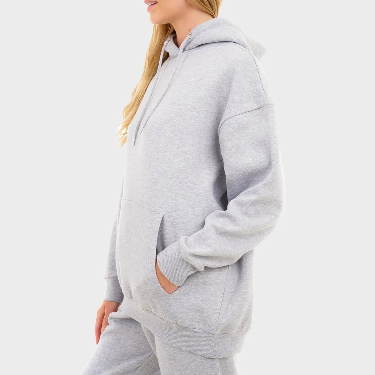 Ladies Grey Oversized Hoodie