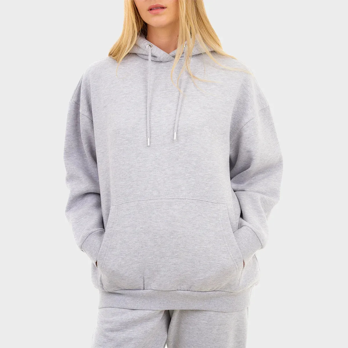 Ladies Grey Oversized Hoodie
