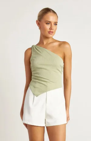 Lane Textured Twist Detail Asym- Light Green