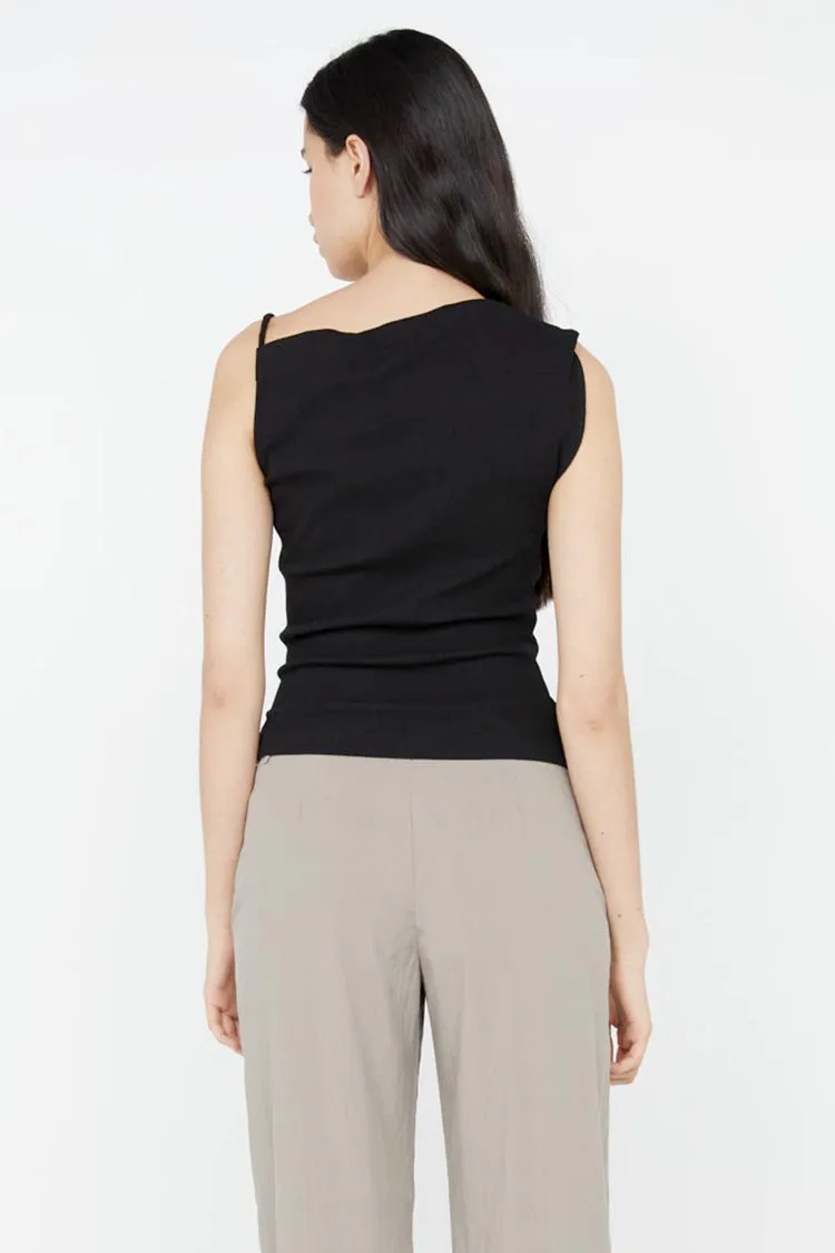 Leila Asym Tank in Black