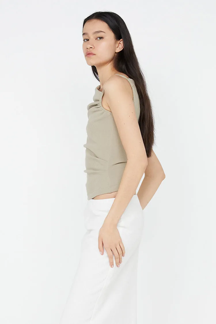 Leila Asym Tank in Taupe
