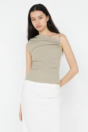 Leila Asym Tank in Taupe