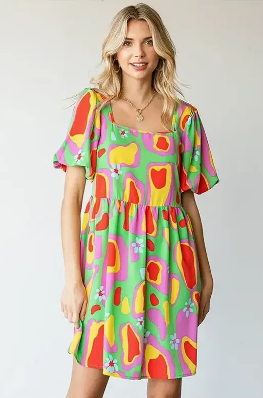 Lime Green Dreams Mini Dress