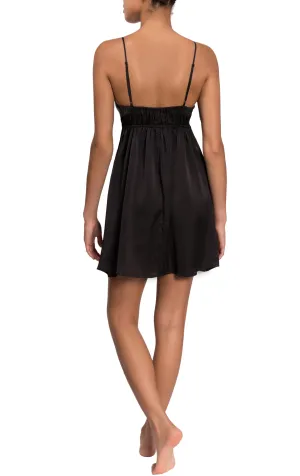 Liv Babydoll Chemise - Obsidian Satin- Clearanace