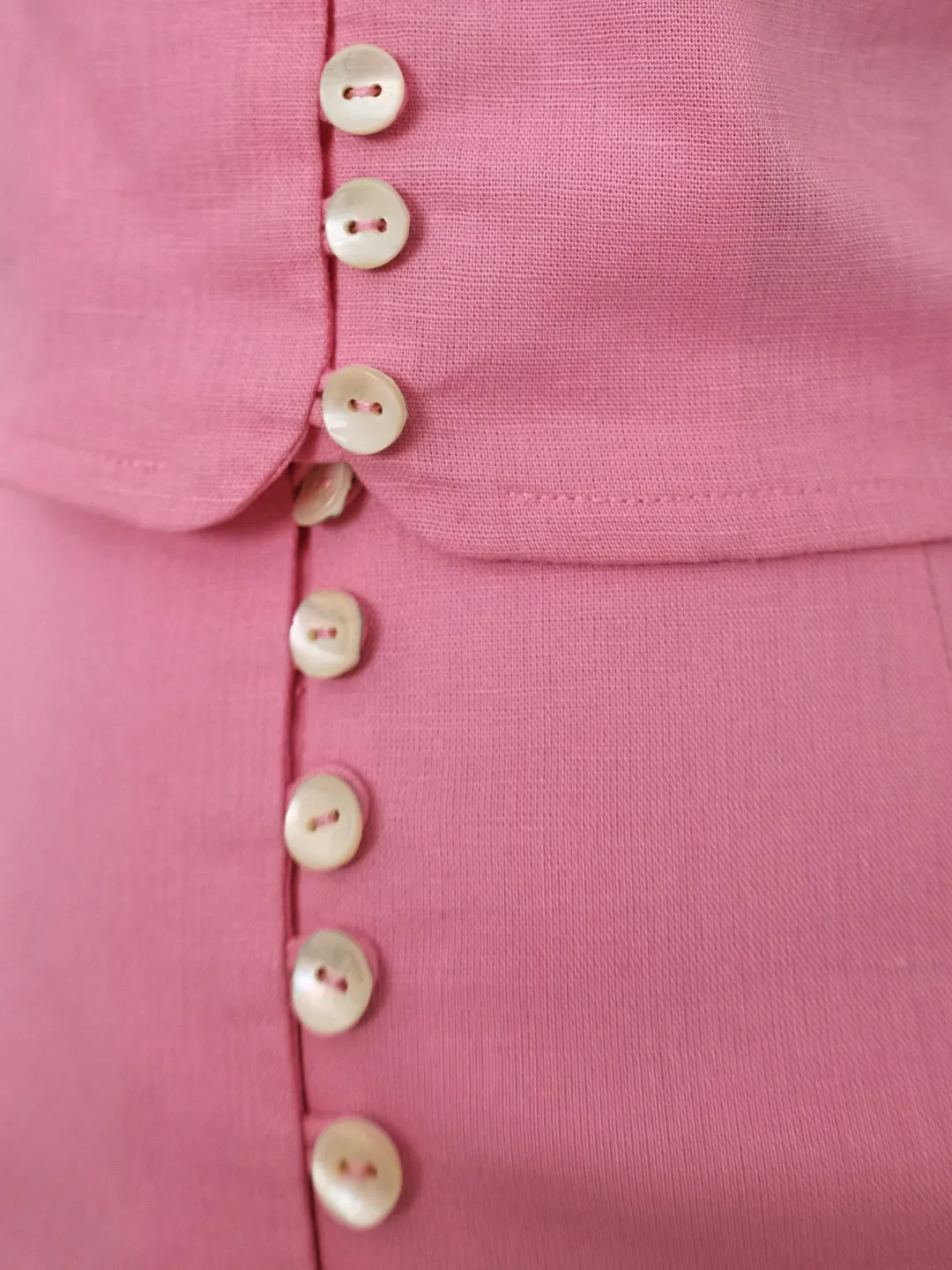 Liza Frill Hem Linen Skirt | Sunset Pink