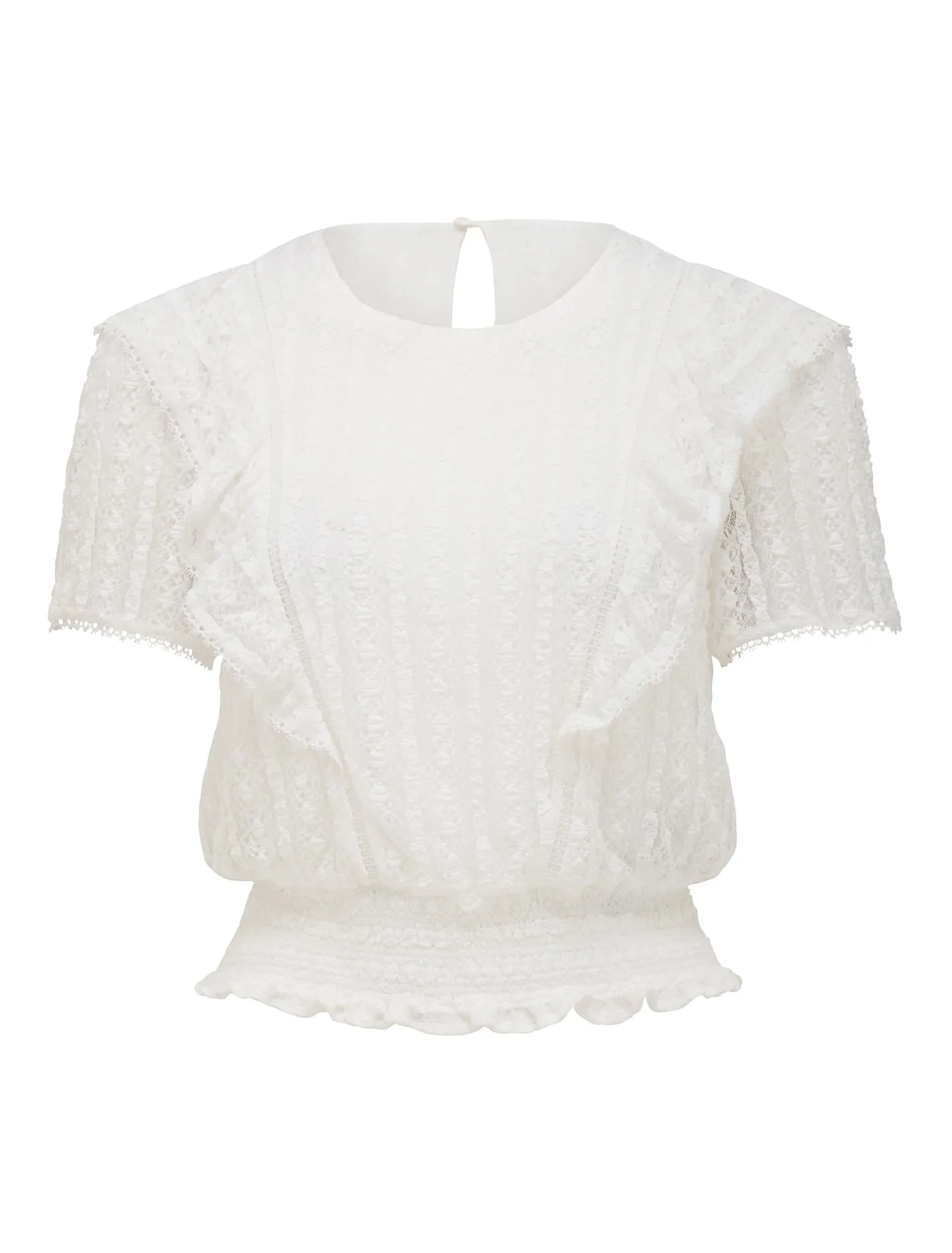 Lucinda Lace Trim Frill Top