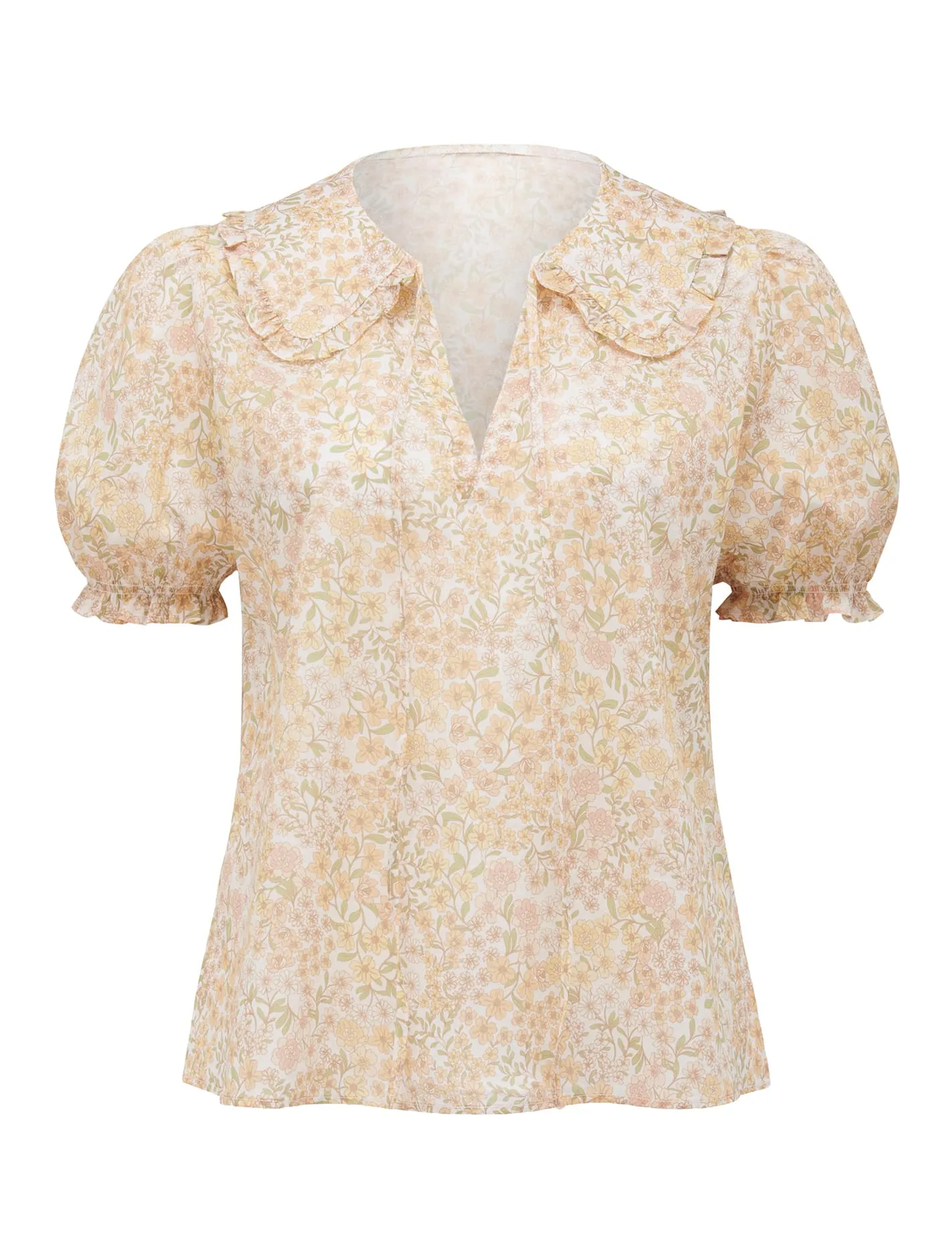 Mackenzie Collar Puff Sleeve Blouse