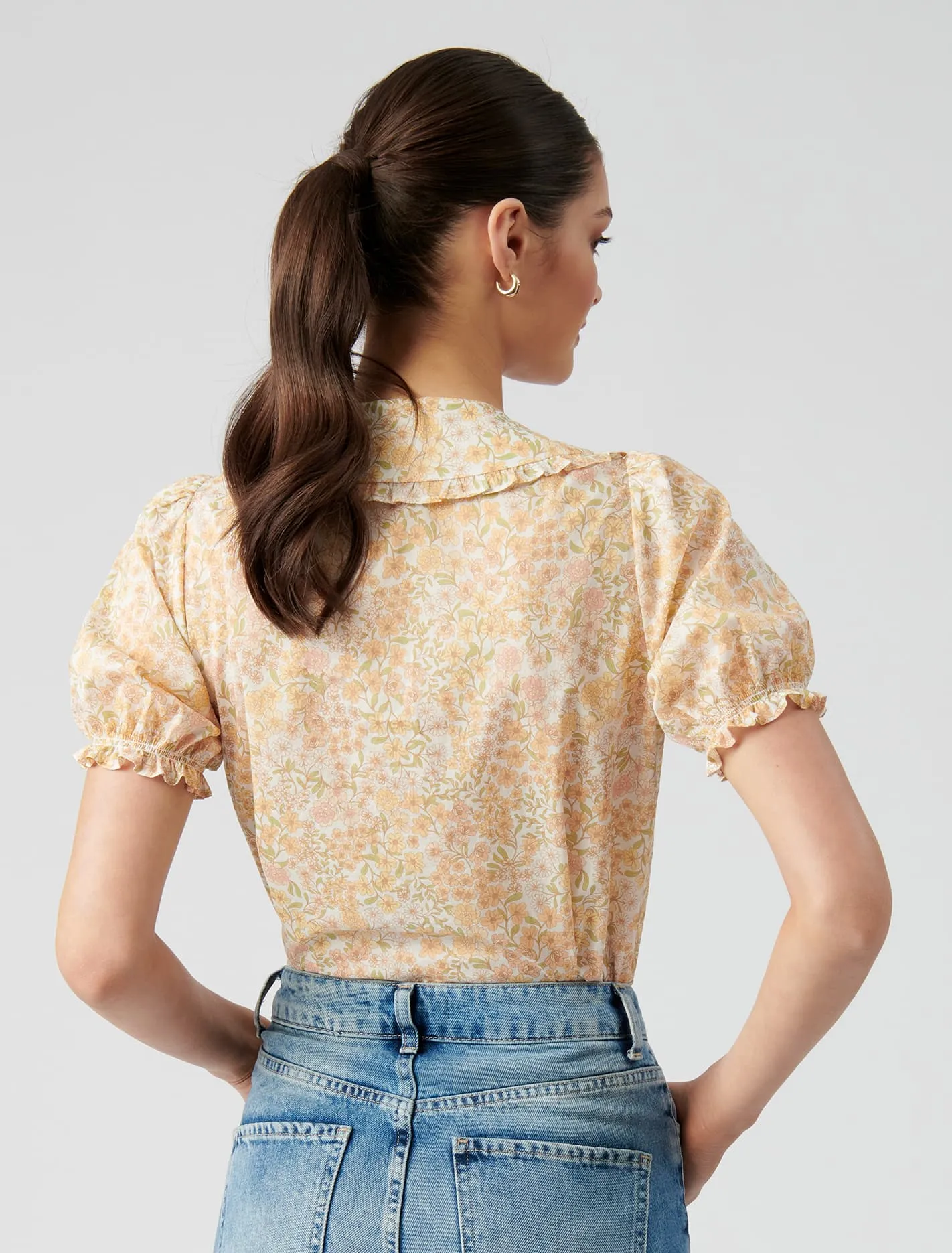 Mackenzie Collar Puff Sleeve Blouse