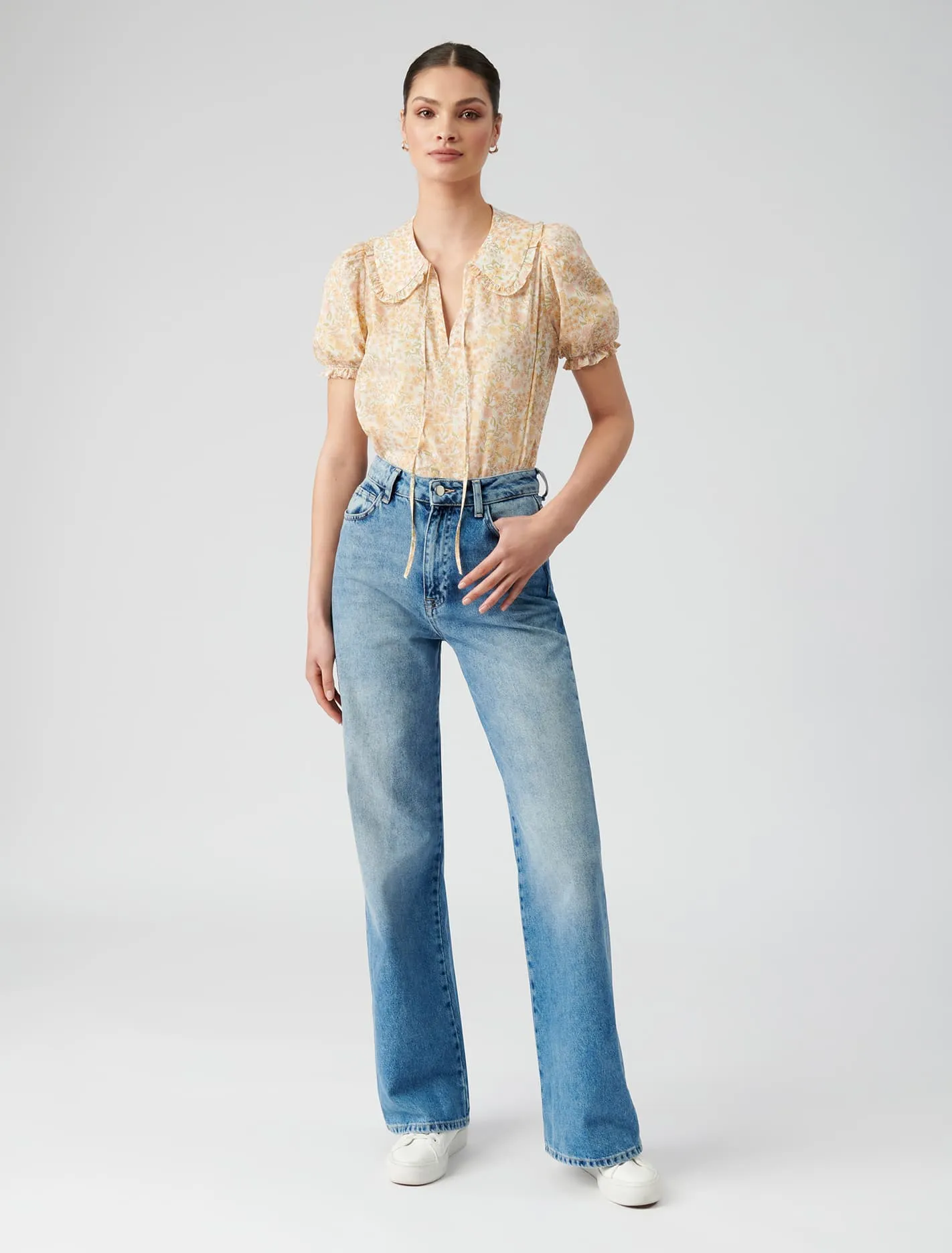 Mackenzie Collar Puff Sleeve Blouse