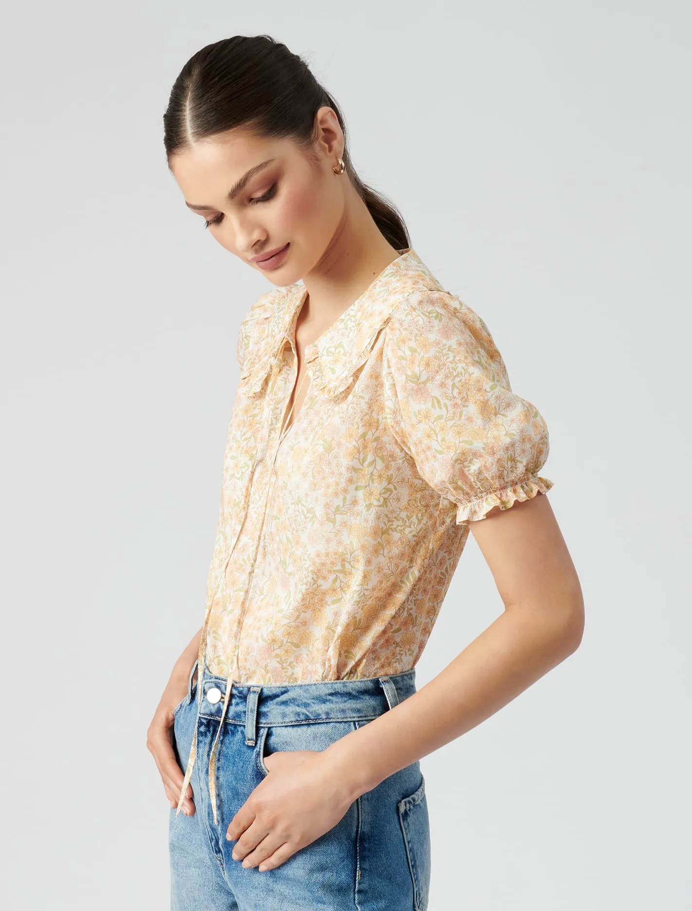 Mackenzie Collar Puff Sleeve Blouse