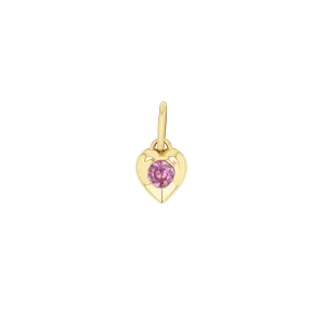 Mini Puff Heart Gemstone Charms
