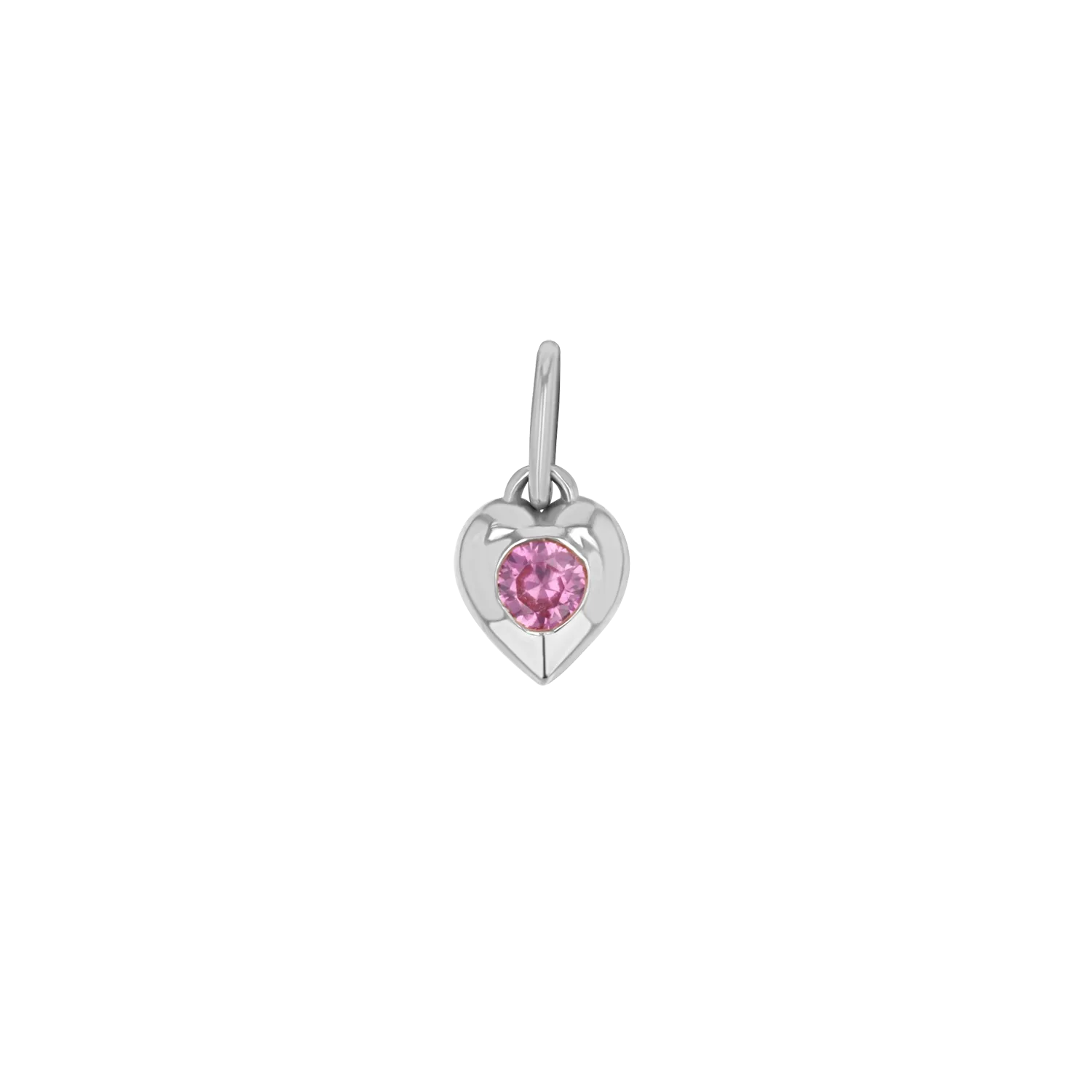 Mini Puff Heart Gemstone Charms