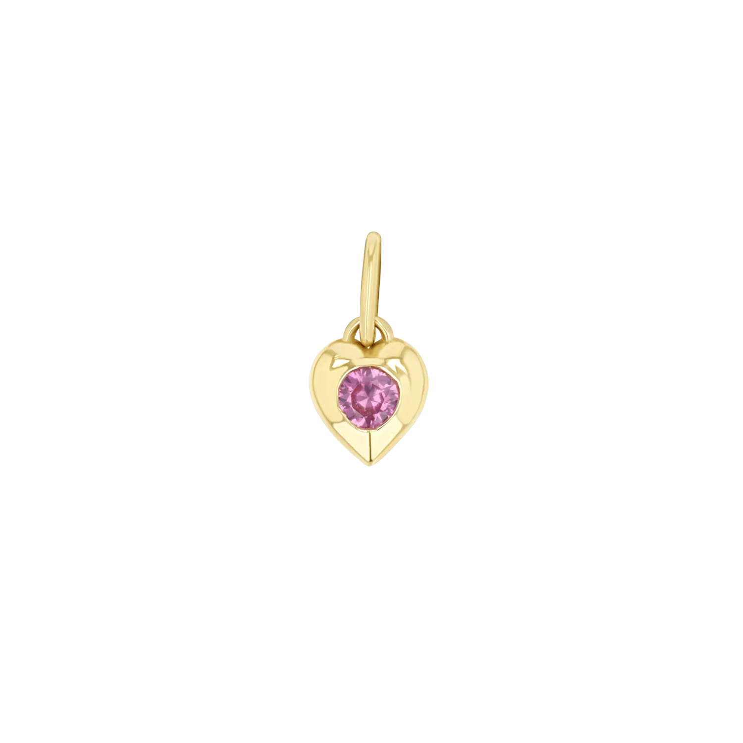 Mini Puff Heart Gemstone Charms