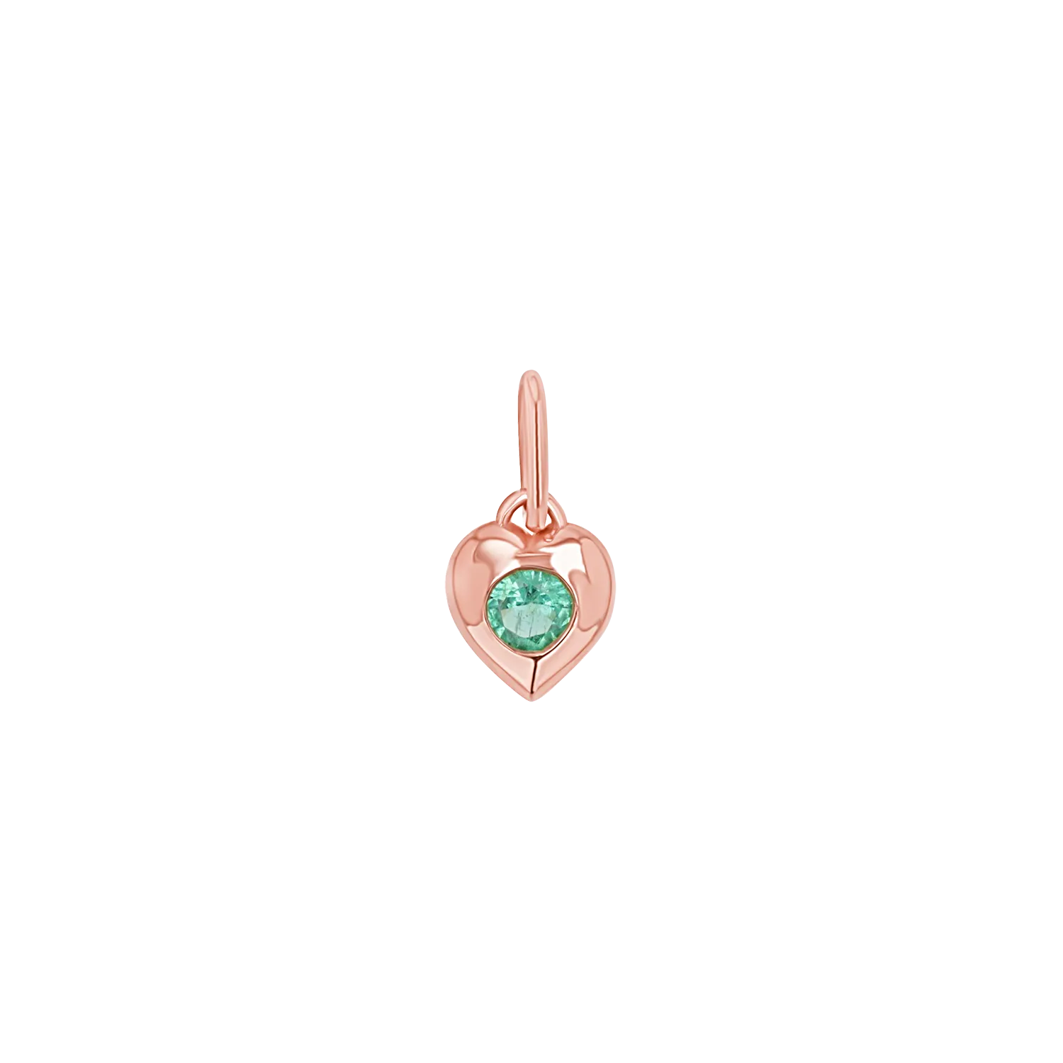 Mini Puff Heart Gemstone Charms