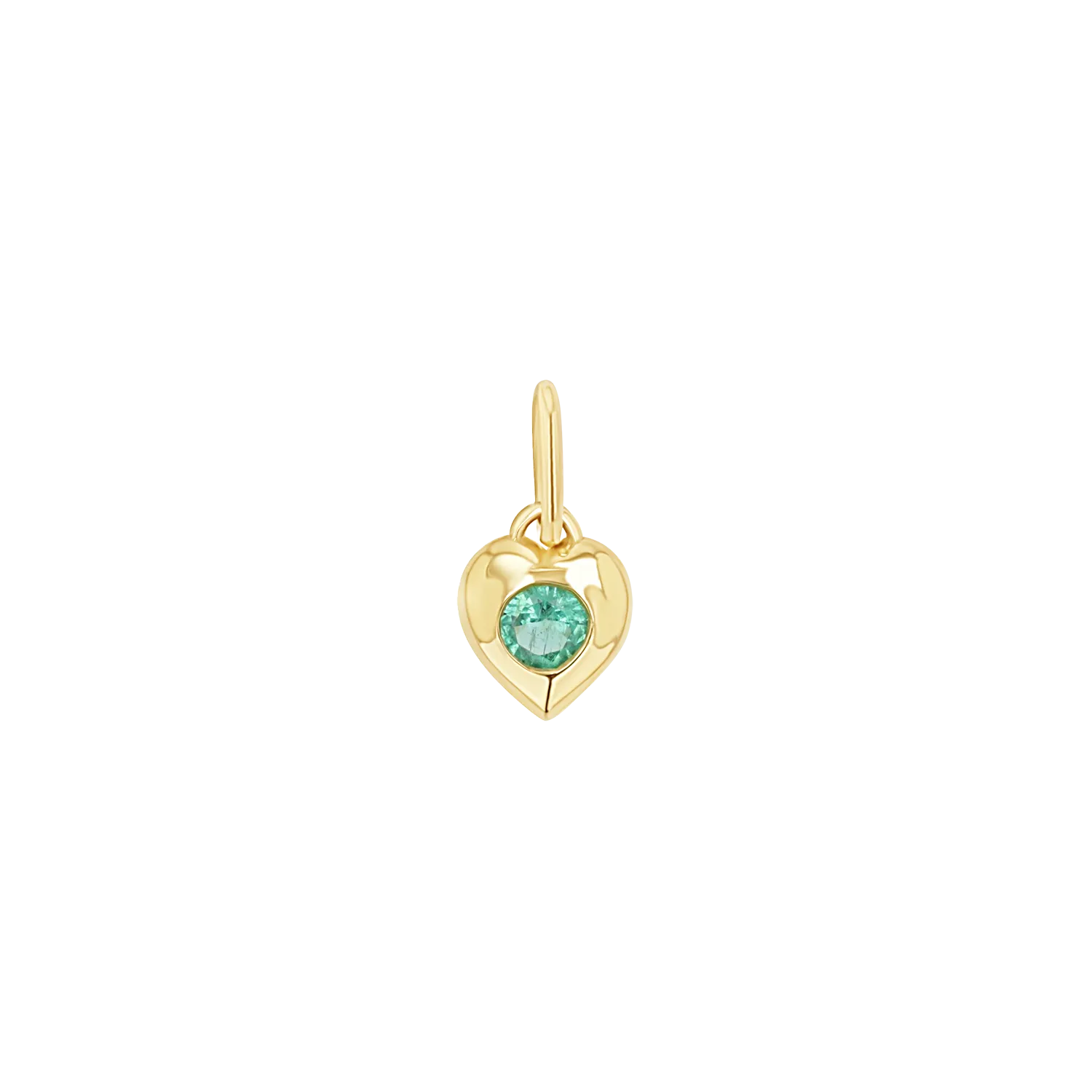 Mini Puff Heart Gemstone Charms