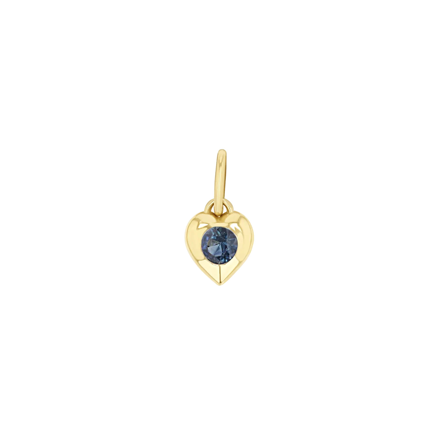 Mini Puff Heart Gemstone Charms