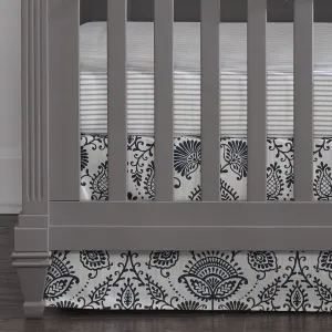 Modern Farmhouse Floral Crib Skirt 17" Drop