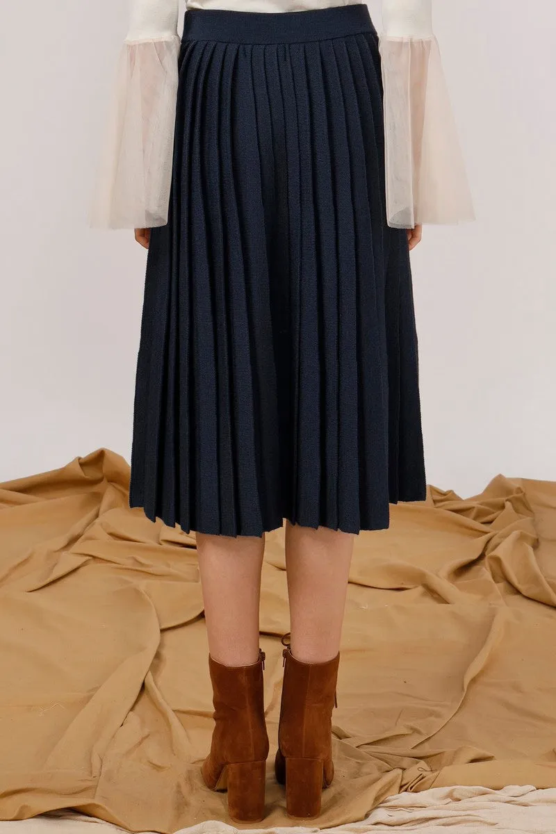 Mountains Intarsia Panel Midi Skirt