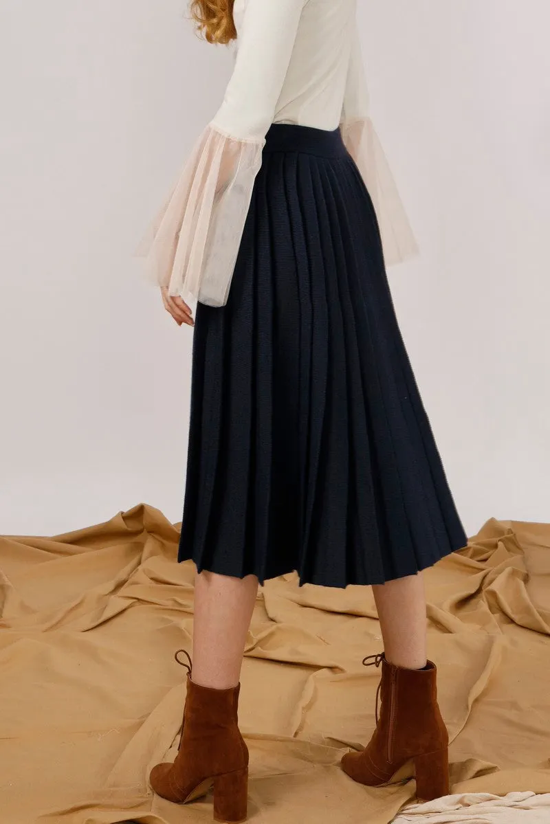 Mountains Intarsia Panel Midi Skirt