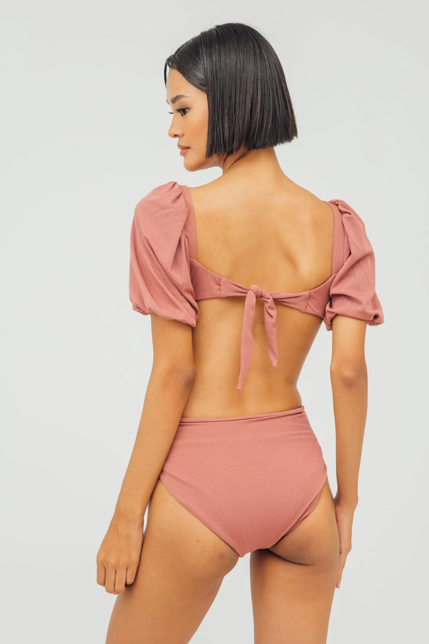 Nia Puff Sleeve Tie High Waist Bikini
