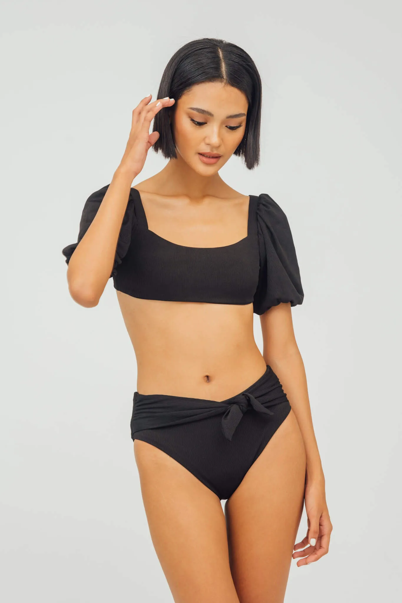 Nia Puff Sleeve Tie High Waist Bikini