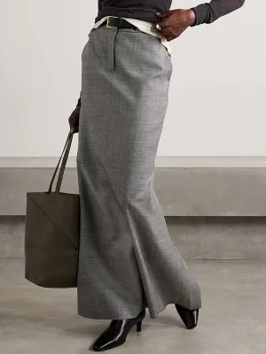 No Belt Solid Color Zipper Wrap Skirts Bottoms