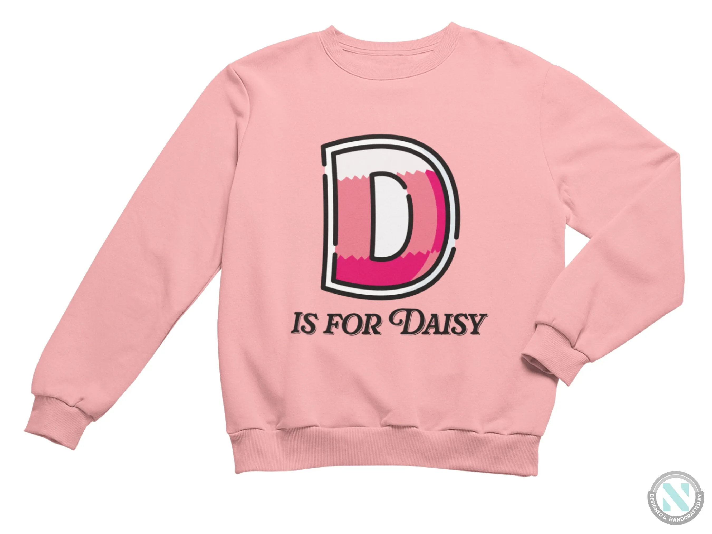Personalized Long Sleeve Toddler Girls Autumn Hoodie With Initial D