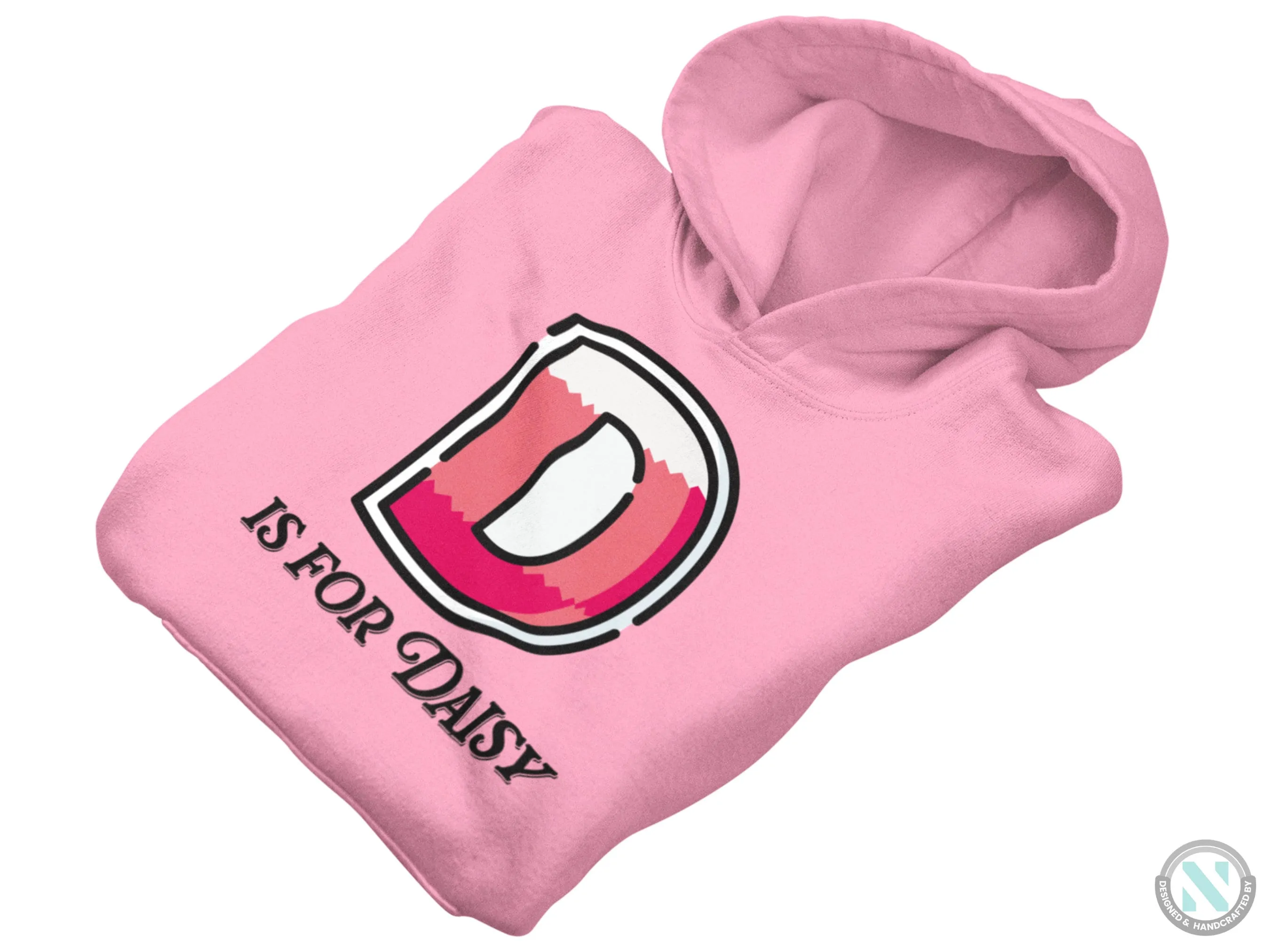 Personalized Long Sleeve Toddler Girls Autumn Hoodie With Initial D