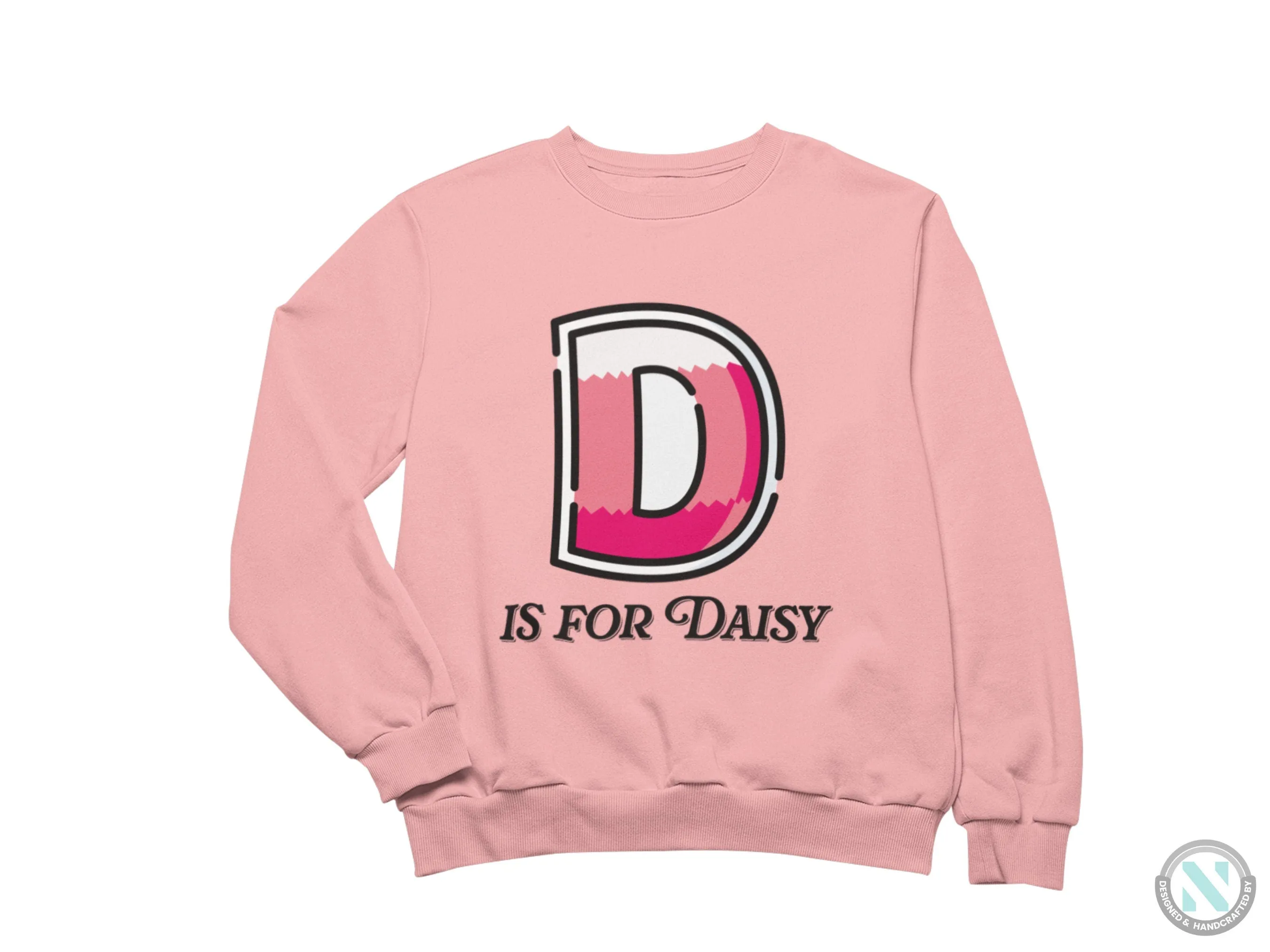 Personalized Long Sleeve Toddler Girls Autumn Hoodie With Initial D