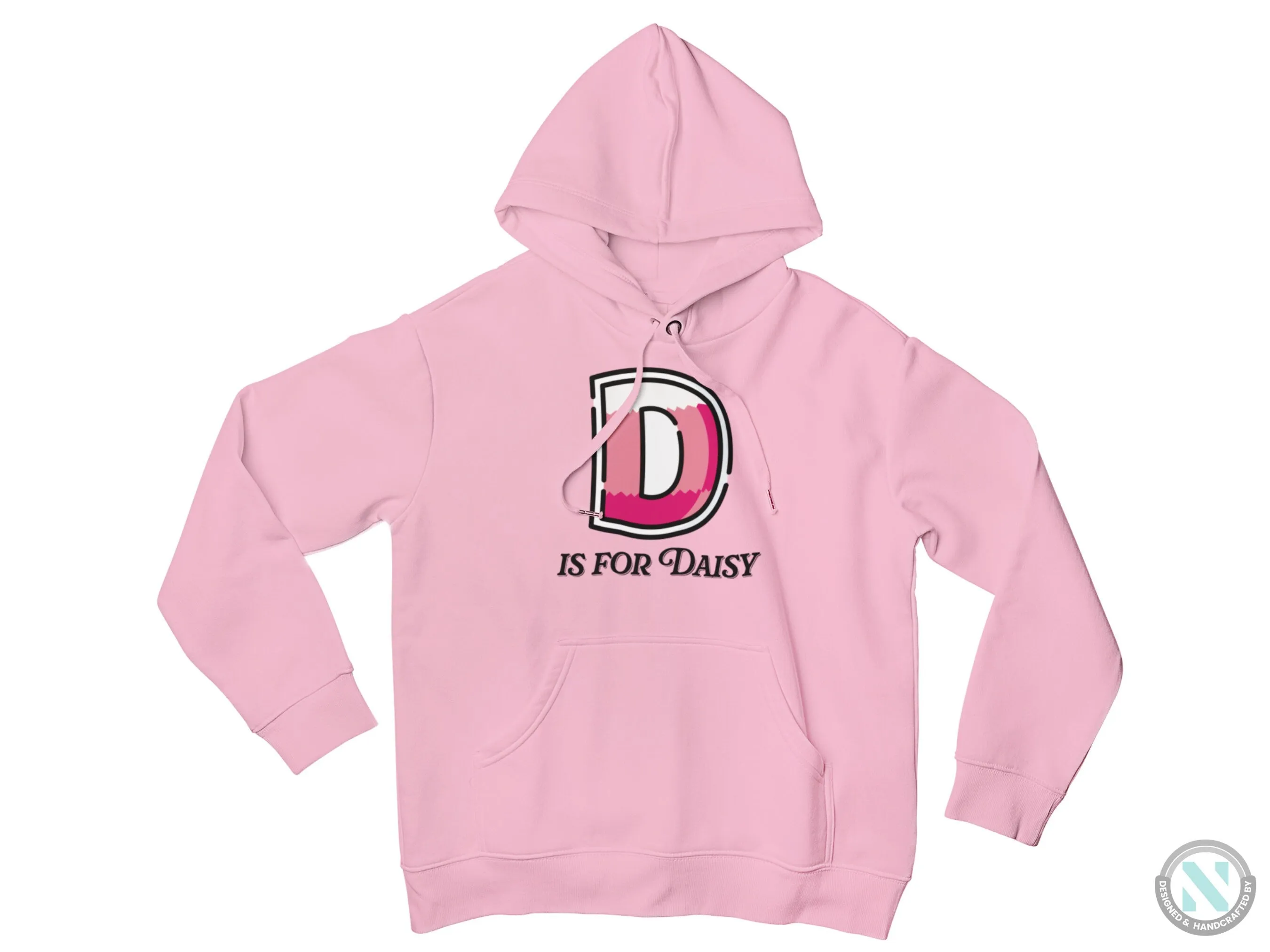 Personalized Long Sleeve Toddler Girls Autumn Hoodie With Initial D