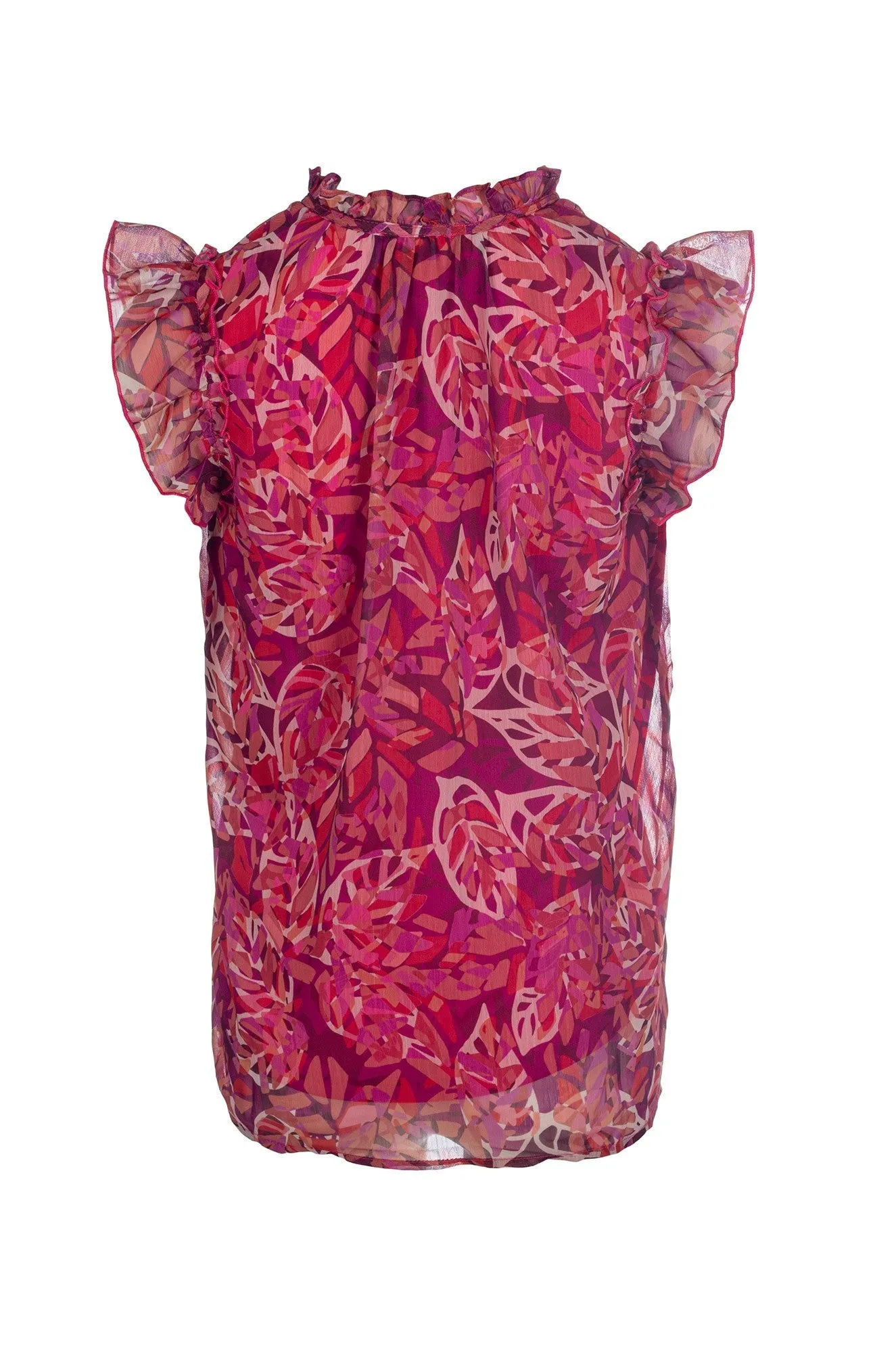 Printed Yoryu Top | CERISE LEAF | 8558A1