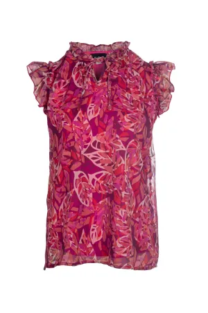 Printed Yoryu Top | CERISE LEAF | 8558A1