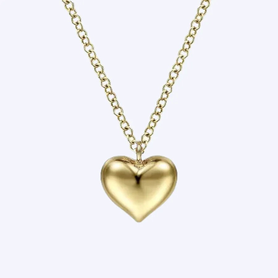 Puff Heart Pendant Necklace
