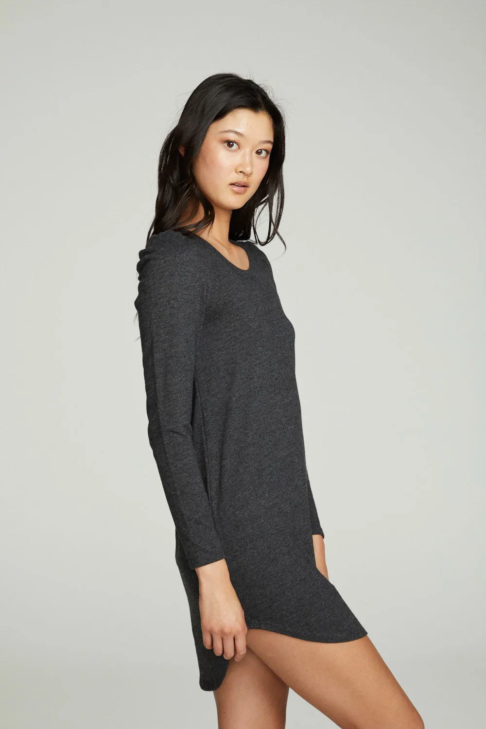 Puff Sleeve Shirttail Hi Lo Dress