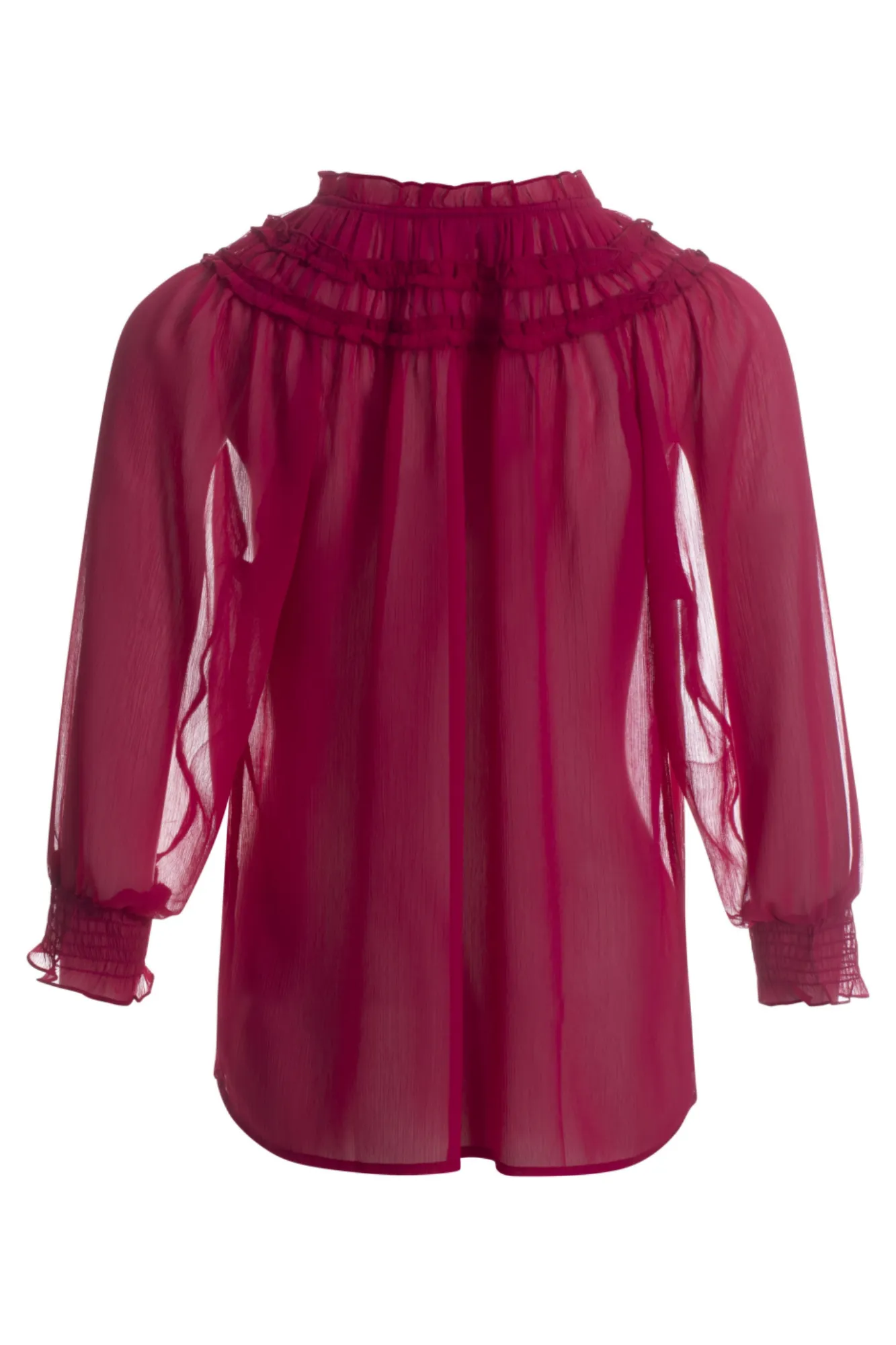Ruffle trim Top | CERISE | 8541AR