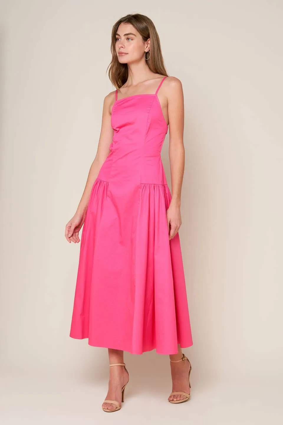 SLEEK ESSENCE WOVEN MIDI DRESS