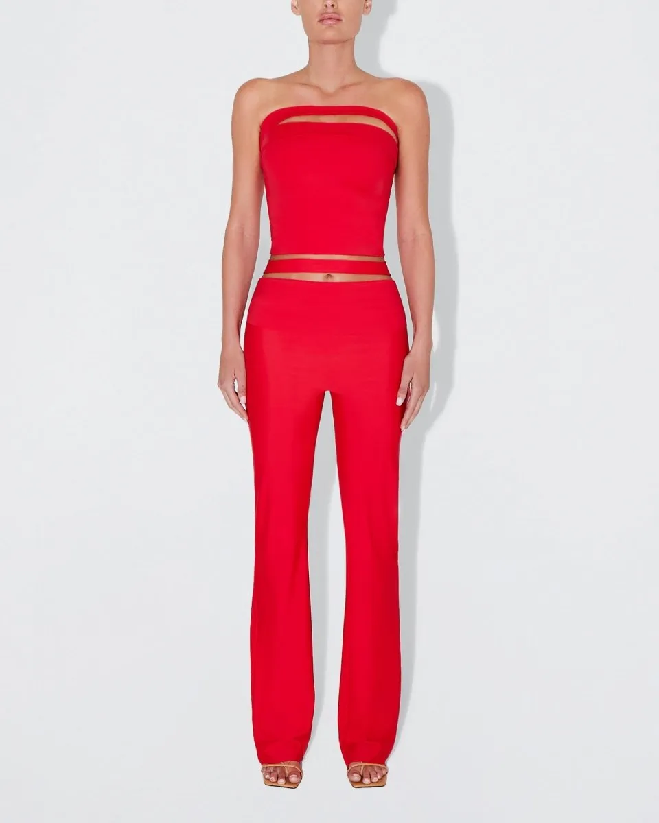 Sleek Stretch Tube Top | Tomato