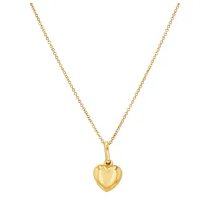 Soleil Collection Puffed Heart Pendant | 9K Solid Yellow Gold