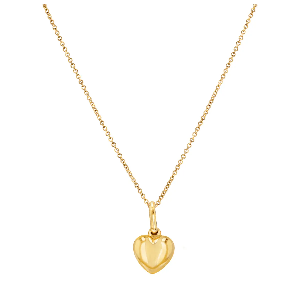 Soleil Collection Puffed Heart Pendant | 9K Solid Yellow Gold