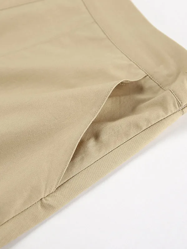 Solid Color Split-Joint A-Line High Waisted Skirts