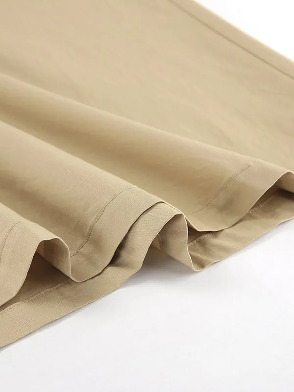 Solid Color Split-Joint A-Line High Waisted Skirts