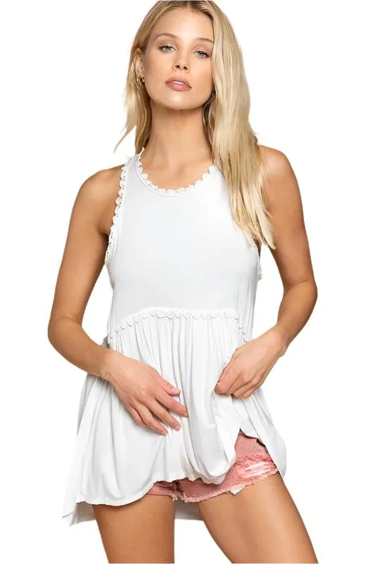 Sweet And Simple Babydoll Knit Tank Top