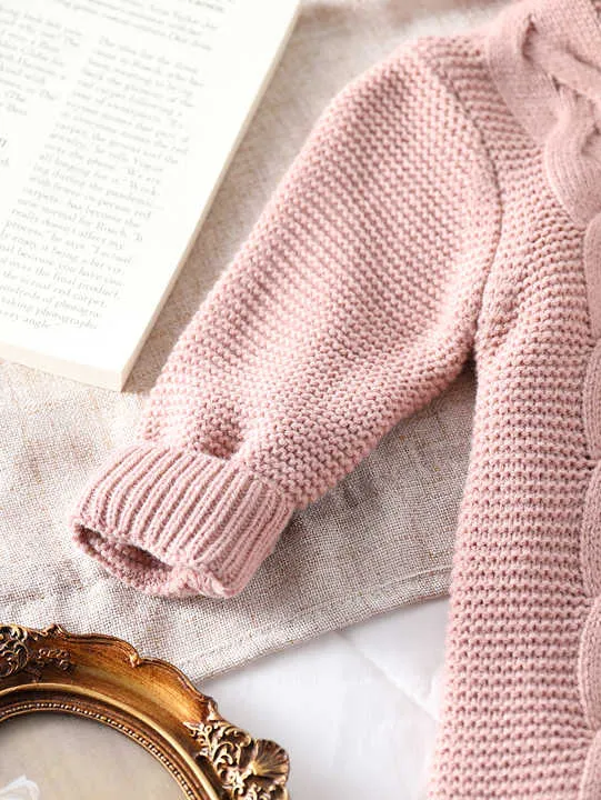 Sweet Baby Girl Pink Rabbit Ear Hooded-جمبسوت بغطاء
