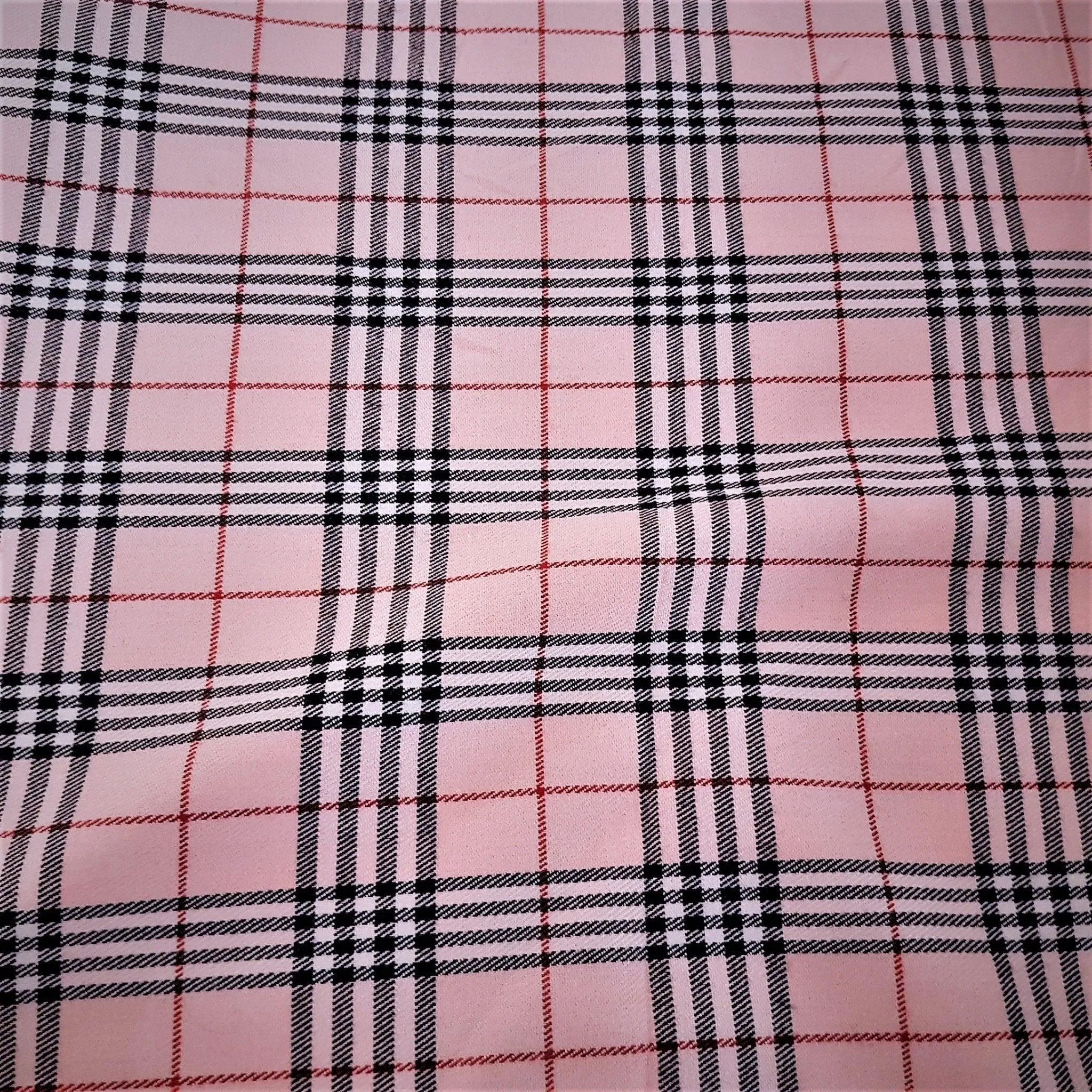 Thompson Light Pink Modern Tartan Fabric