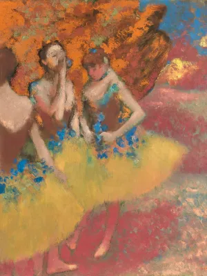 Three Dancers in Yellow Skirts- Edgar Degas