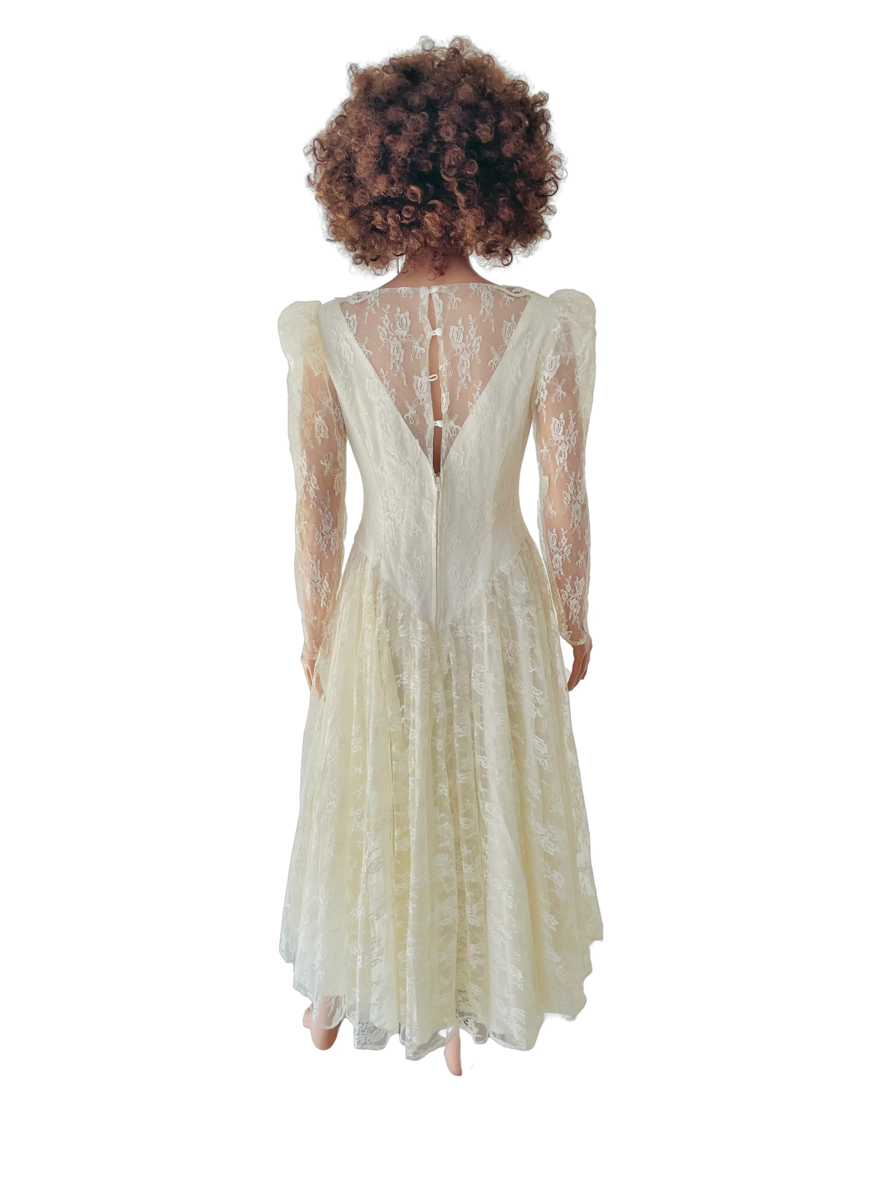 Vintage 1950's Style Ivory Wedding Dress